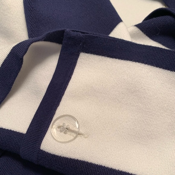 LANDSEND Wm 3Q Sleeve Sweater Jacket Supima Cotton/Fine Gauge/Double Breasted - Picture 9 of 9